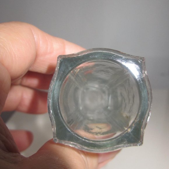 Vase Glass clear corner edge vintage - Picture 3 of 10